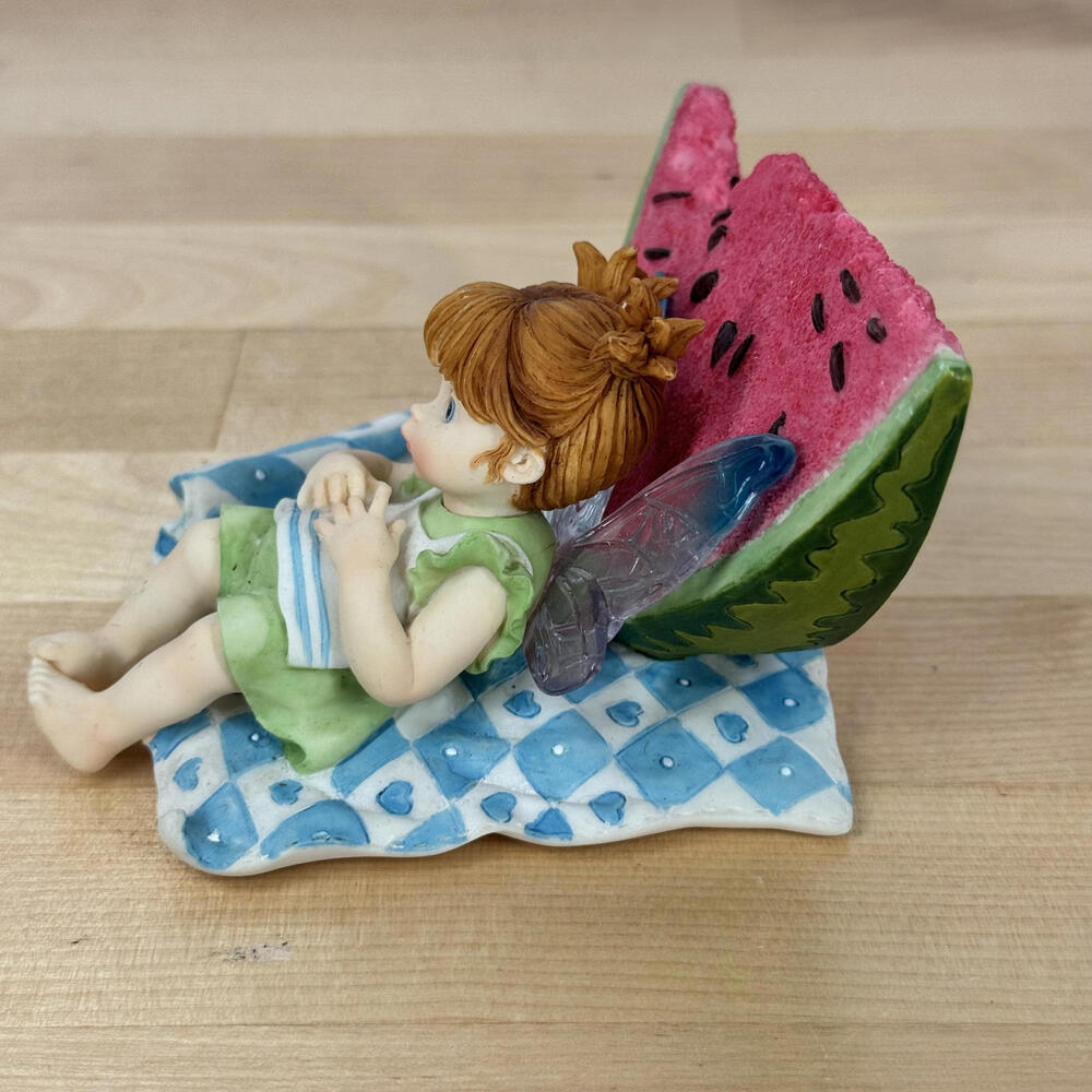 Decorative Fairy Figurine with Watermelon Slice Tummy Ache Fairie Enesco 4004988 - Picture 2 of 8